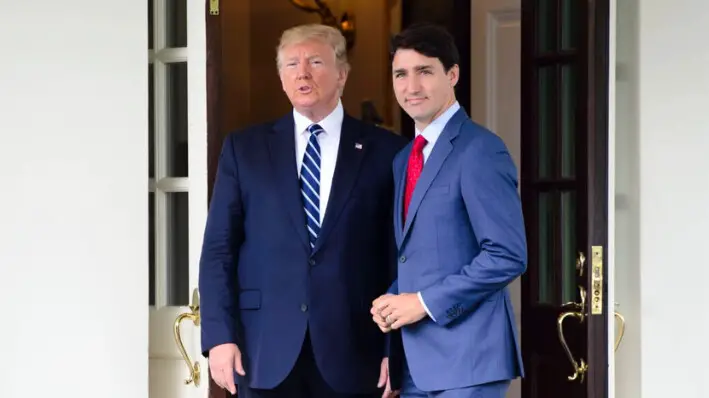 El primer ministro Justin Trudeau es recibido por el presidente estadounidense Donald Trump a su llegada a la Casa Blanca en Washington el 20 de junio de 2019. The Canadian Press/Sean Kilpatrick