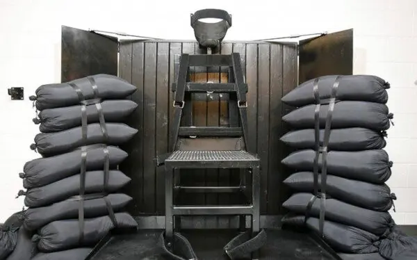 La cámara de ejecución del pelotón de fusilamiento en la prisión estatal de Utah en Draper el 18 de junio de 2010. (Trent Nelson/AP Photo)