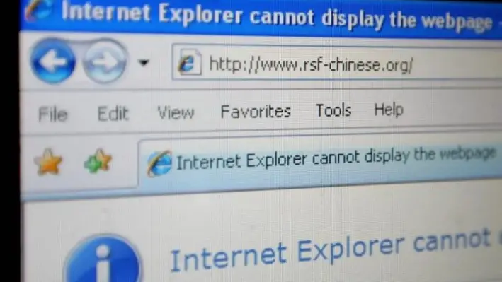 Un sitio web en chino de Reporteros Sin Fronteras bloqueado en Beijing (China). El gobierno de Estados Unidos está desarrollando una nueva herramienta anticensura para ofrecer a los usuarios de China canales de noticias sin censura y acceso a software que permite eludir el uso de Internet y así poder atravesar el Gran Cortafuegos del régimen gobernante. (Frederic J. Brown/Getty Images)