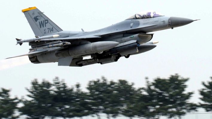 Un caza F-16 de la Fuerza Aérea de Estados Unidos en una foto de archivo. (Go Bum-jun/Newsis vía AP)
