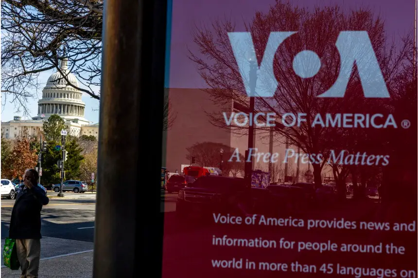 El edificio de la sede de Voice of America cerca del Capitolio de EE.UU. en Washington, D.C. EFE/SHAWN THEW