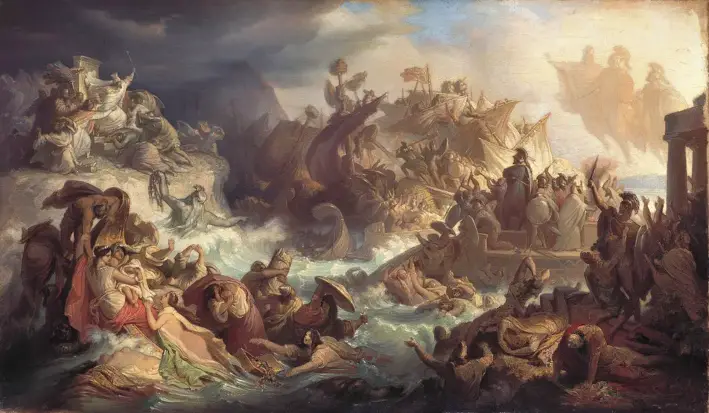 «Batalla de Salamina», 1868, de Wilhelm von Kaulbach. Óleo sobre lienzo, Múnich. (Dominio público)