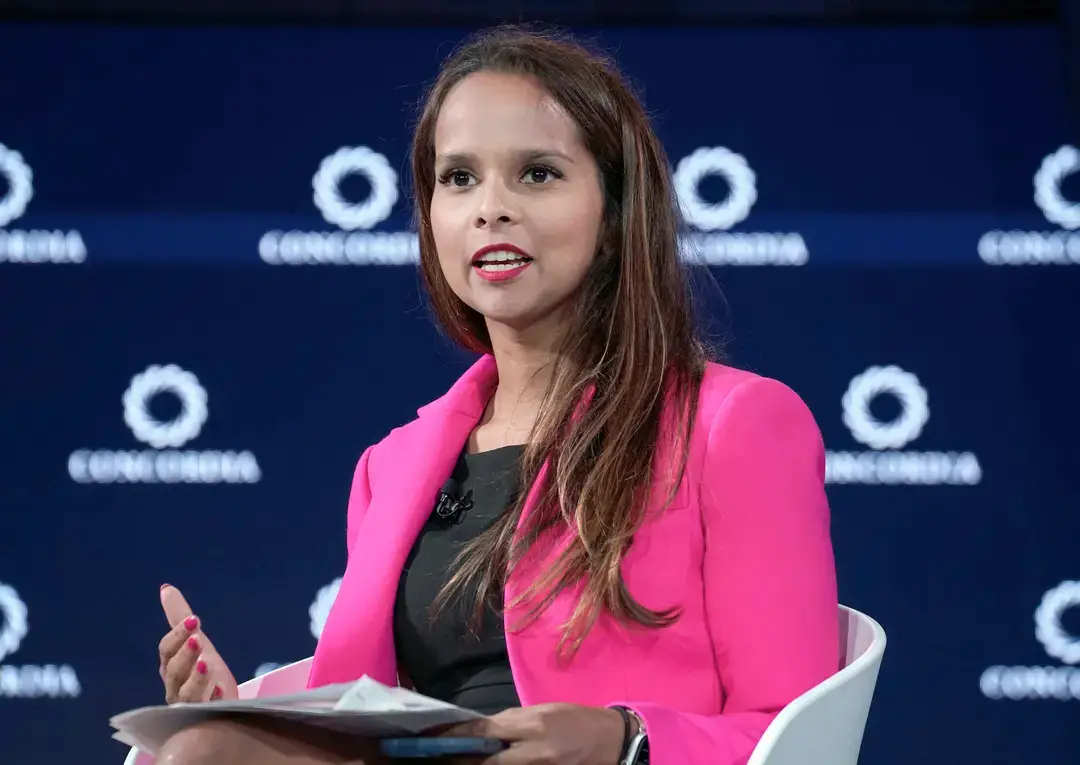 Gracelin Baskaran, directora de investigación sobre seguridad energética y cambio climático del Centro de Estudios Estratégicos e Internacionales, habla durante la Cumbre Anual Concordia 2023 en la ciudad de Nueva York el 19 de septiembre de 2023. (Riccardo Savi/Getty Images para Concordia Summit)