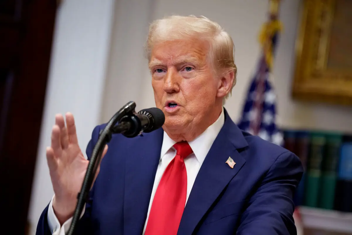 El presidente de los Estados Unidos, Donald Trump, habla durante una rueda de prensa en la Sala Roosevelt de la Casa Blanca, en Washington, el 21 de enero de 2025. (Andrew Harnik/Getty Images).