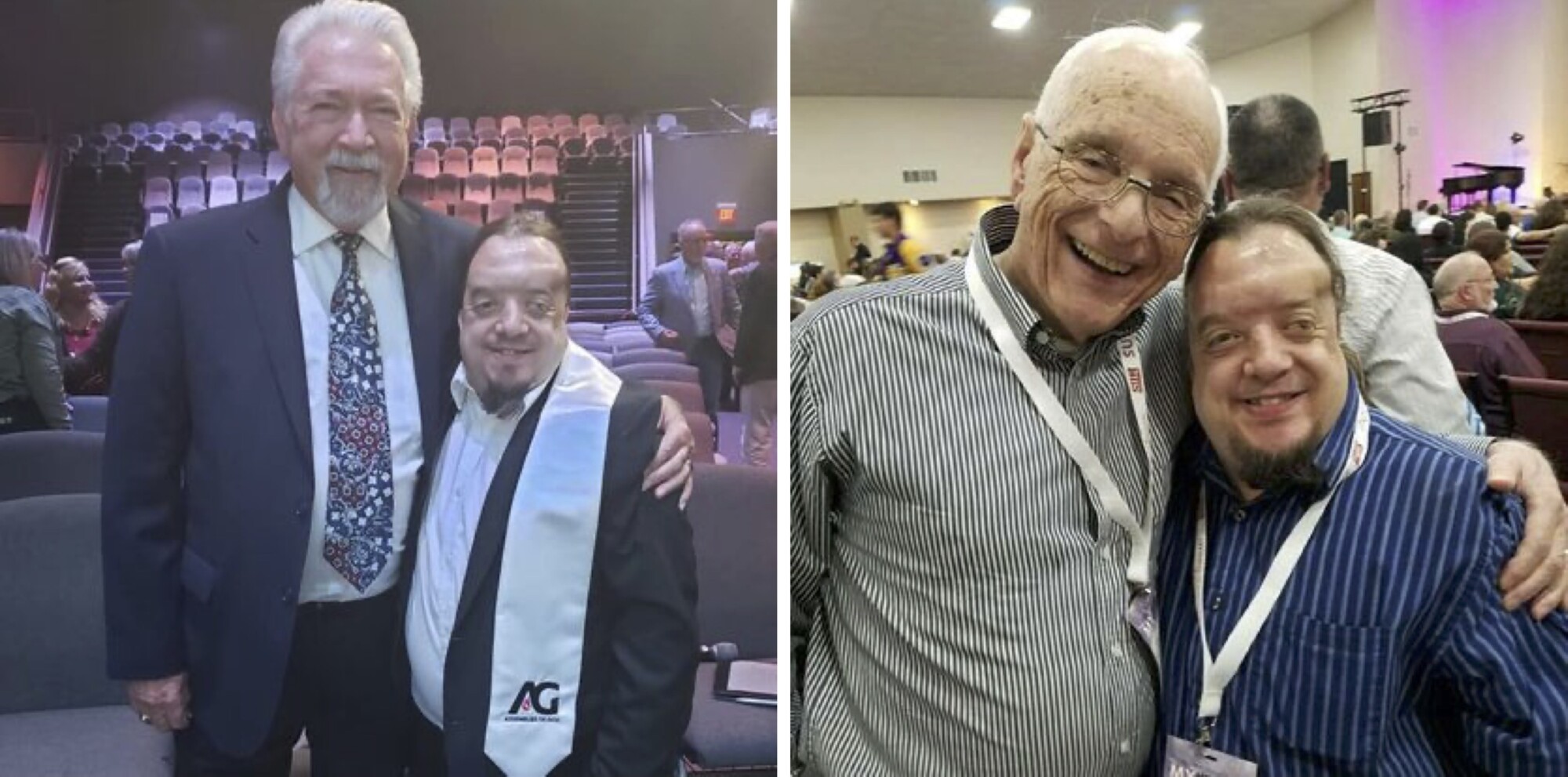 (Izquierda) Phillips con Duane Amis; (Derecha) Phillips con Don Logan. (Cortesía de Jacob Phillips)