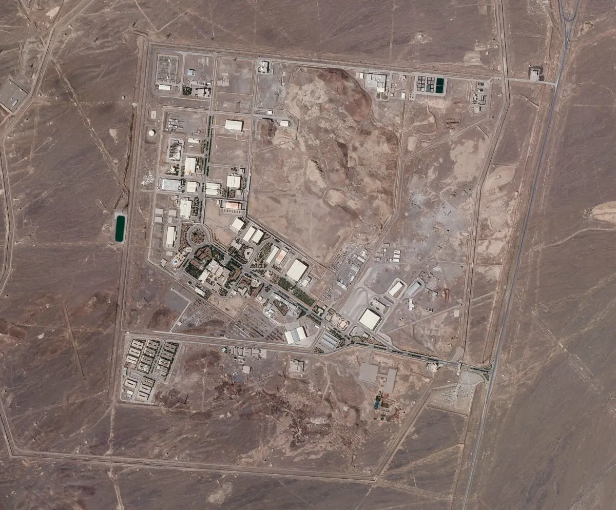Una foto satelital de Planet Labs Inc. muestra la instalación nuclear iraní de Natanz el 14 de abril de 2021. (Planet Labs vía AP)