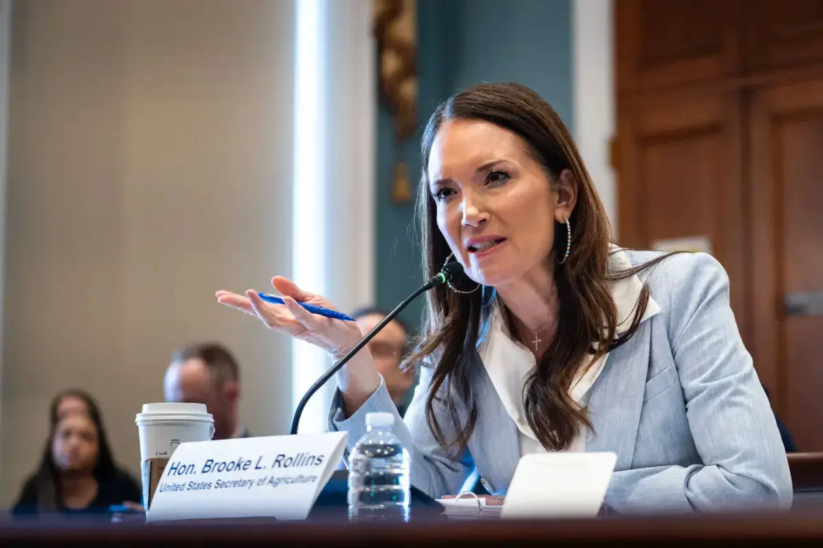 La secretaria de Agricultura, Brooke Rollins, testifica ante el Comité de Agricultura de la Cámara de Representantes en el Capitolio, en Washington, el 11 de junio de 2025. (Madalina Vasiliu/The Epoch Times)