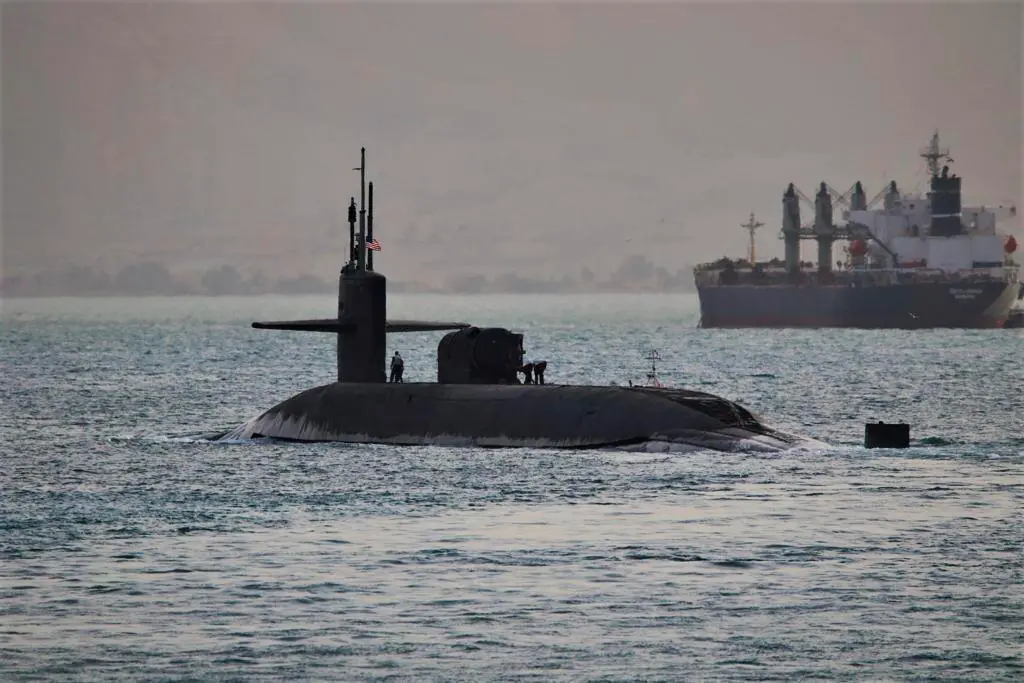 Un submarino de misiles guiados capaz de transportar hasta 154 misiles Tomahawk, en una foto de archivo. (Marina de los Estados Unidos a través de AP).
