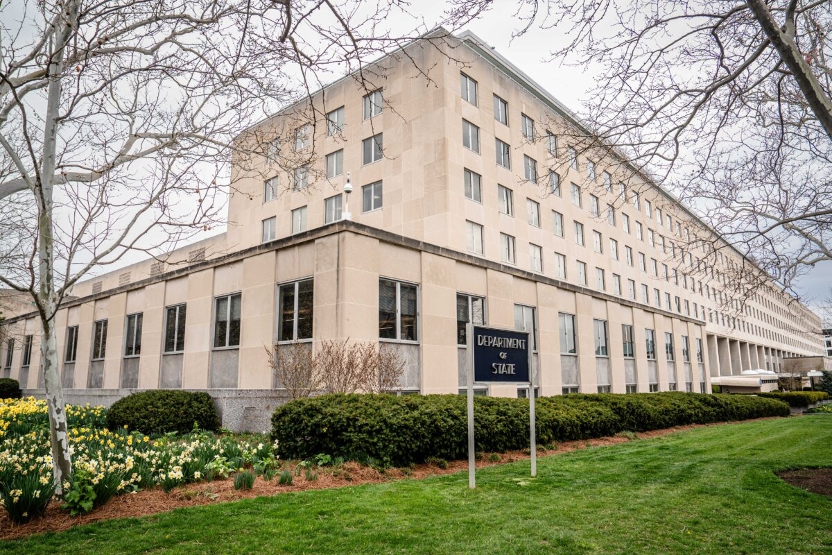 El Departamento de Estado de los Estados Unidos en Washington, el 28 de marzo de 2025. (Madalina Vasiliu/The Epoch Times).