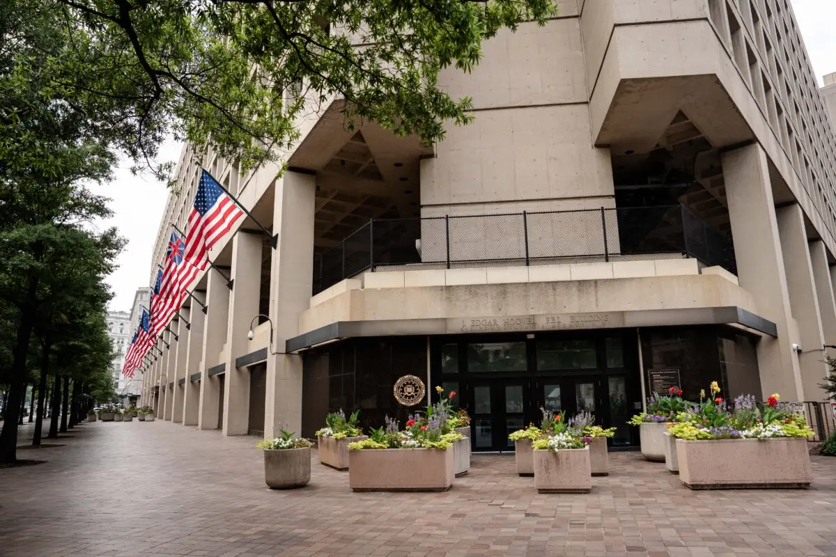 La Oficina Federal de Investigación en Washington el 7 de agosto de 2025. (Madalina Kilroy/The Epoch Times)