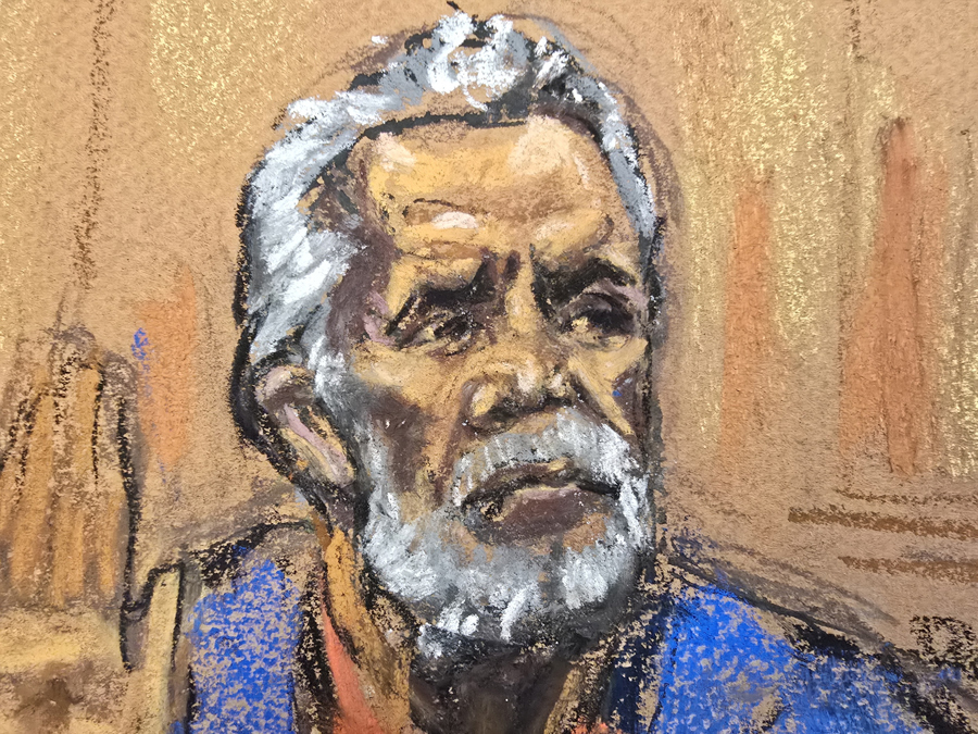 UEVA YORK (ESTADOS UNIDOS), 25/08/2025.- Fotografía de un dibujo realizado por la artista Jane Rosenberg del narcotraficante mexicano Ismael 'el Mayo' Zambada durante el juicio realizado en un tribunal federal este lunes, en Nueva York (Estados Unidos). Zambada, cofundador y líder histórico del Cartel de Sinaloa, se declaró formalmente culpable de dos cargos de narcotráfico, lavado de dinero y uso de armas que pesaban en su contra tras más de cinco décadas de actividad criminal. (EFE/ Jane Rosenberg)