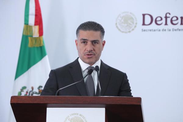 El secretario de Seguridad y Protección Ciudadana (SSPC), Omar García Harfuch, habla durante una rueda de prensa en la Ciudad de México (México). Imagen de archivo. (EFE/ Mario Guzmán)