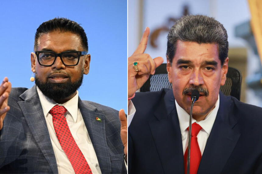 <em>El presidente de Guyana, Irfaan Ali, en Houston, Texas, el 11 de marzo de 2025. (RONALDO SCHEMIDT/AFP vía Getty Images) / El dictador Nicolás Maduro el 2 de agosto de 2024 en el palacio presidencial de Miraflores en Caracas, Venezuela. (Jesus Vargas/Getty Images)</em>