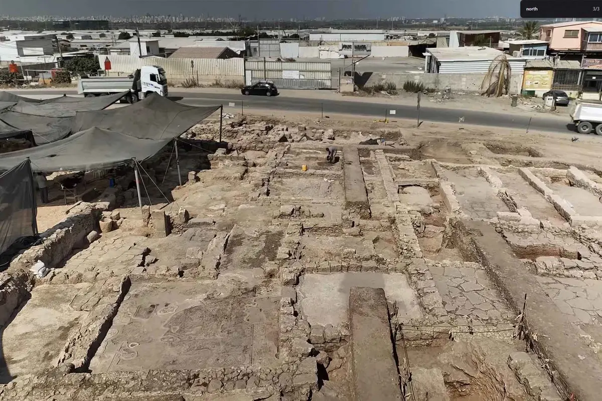 Vista aérea de las ruinas de la antigua propiedad samaritana. (Autoridad de Antigüedades de Israel)