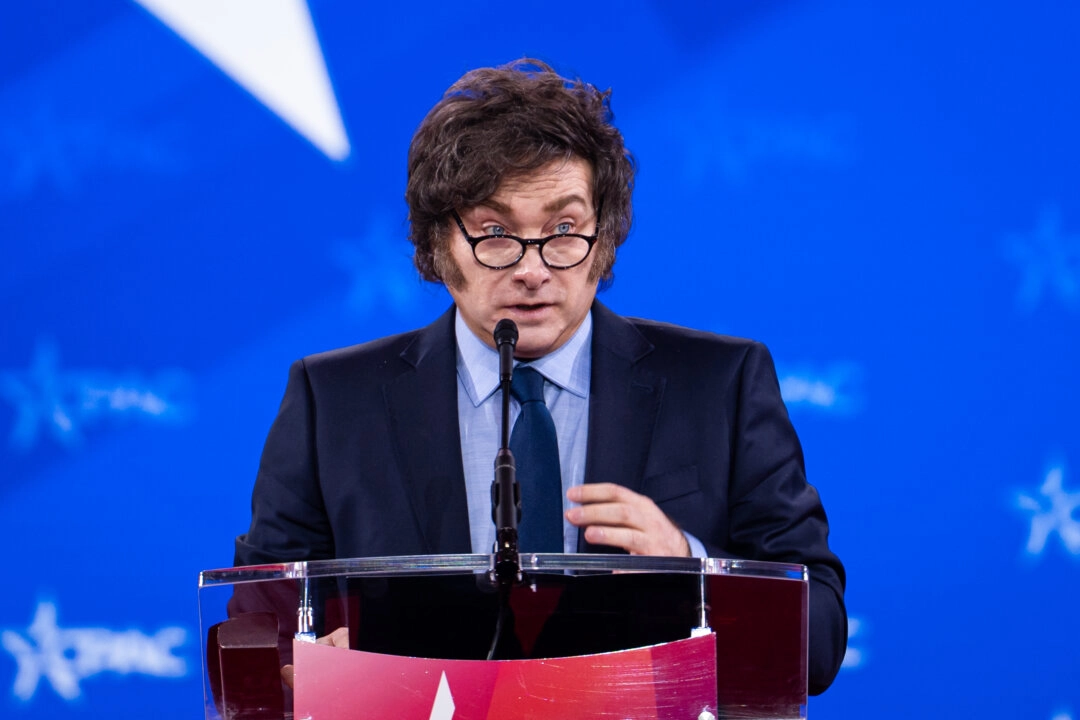 El presidente argentino, Javier Milei habla durante la CPAC anual en el Gaylord National Resort & Convention Center en National Harbor en Oxon Hill, Maryland, el 22 de febrero de 2025. (Madalina Vasiliu/TheEpoch Times)