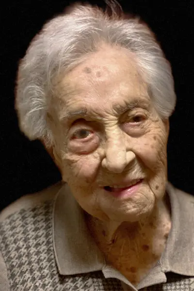 María Branyas Morera en 2023. (Cortesía de la familia Manel Esteller/Maria Branyas vía Eloy Santos)