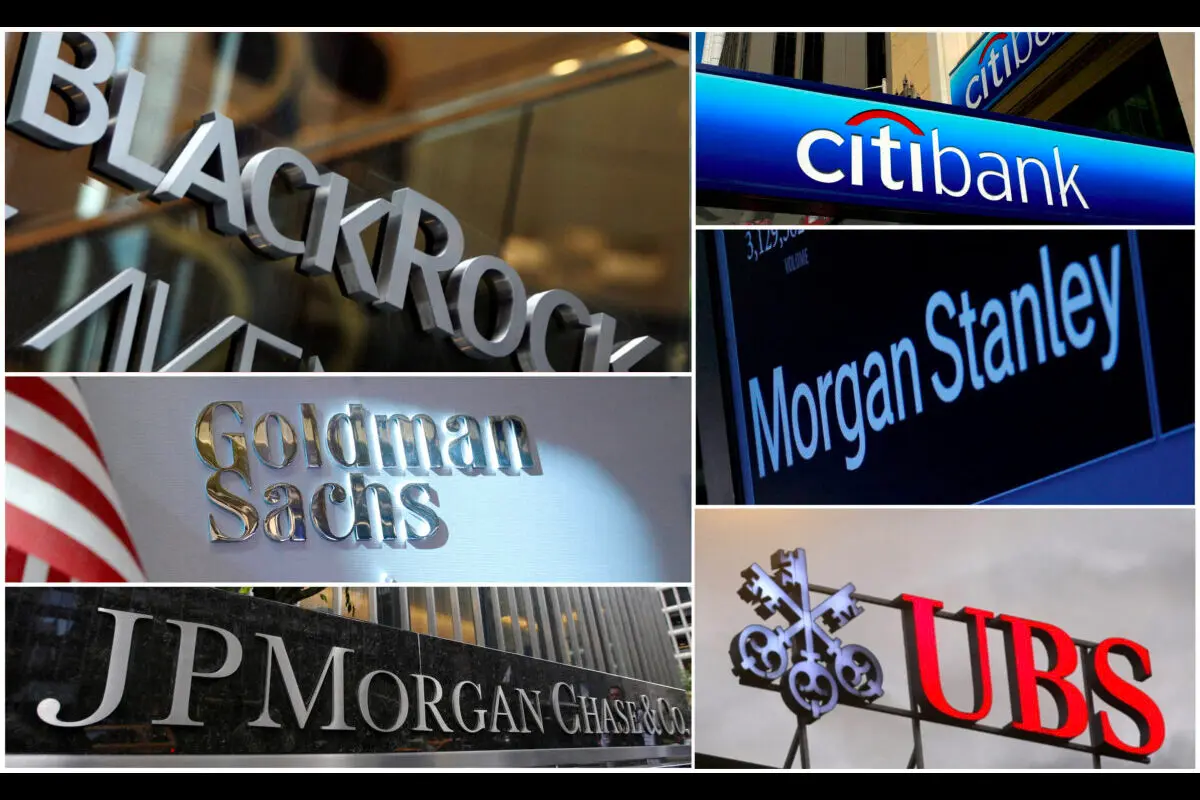 Una foto de archivo combinada muestra a UBS, Citibank, Morgan Stanley, BlackRock, JPMorgan Chase y Goldman Sachs. (Reuters)