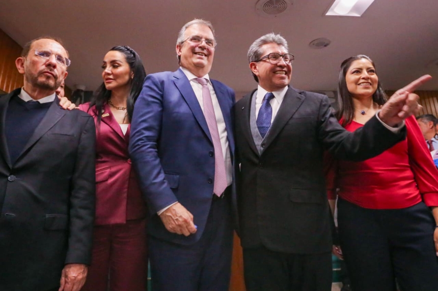 Secretario de Economía, Marcelo Ebrard durante la comparecencia ante la Junta de Coordinación Política de la Cámara de Diputados. (Foto: Cámara de Diputados)