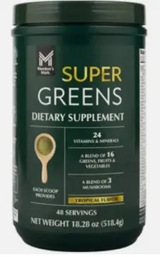 La FDA emitió una orden de retiro del mercado para los suplementos en polvo Member's Mark Super Greens el 31 de octubre de 2025. (Fuente: FDA)